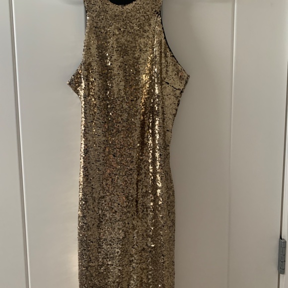 Lulu’s - Shining Splendor Gold Sequin Bodycon Dress - Picture 3 of 5